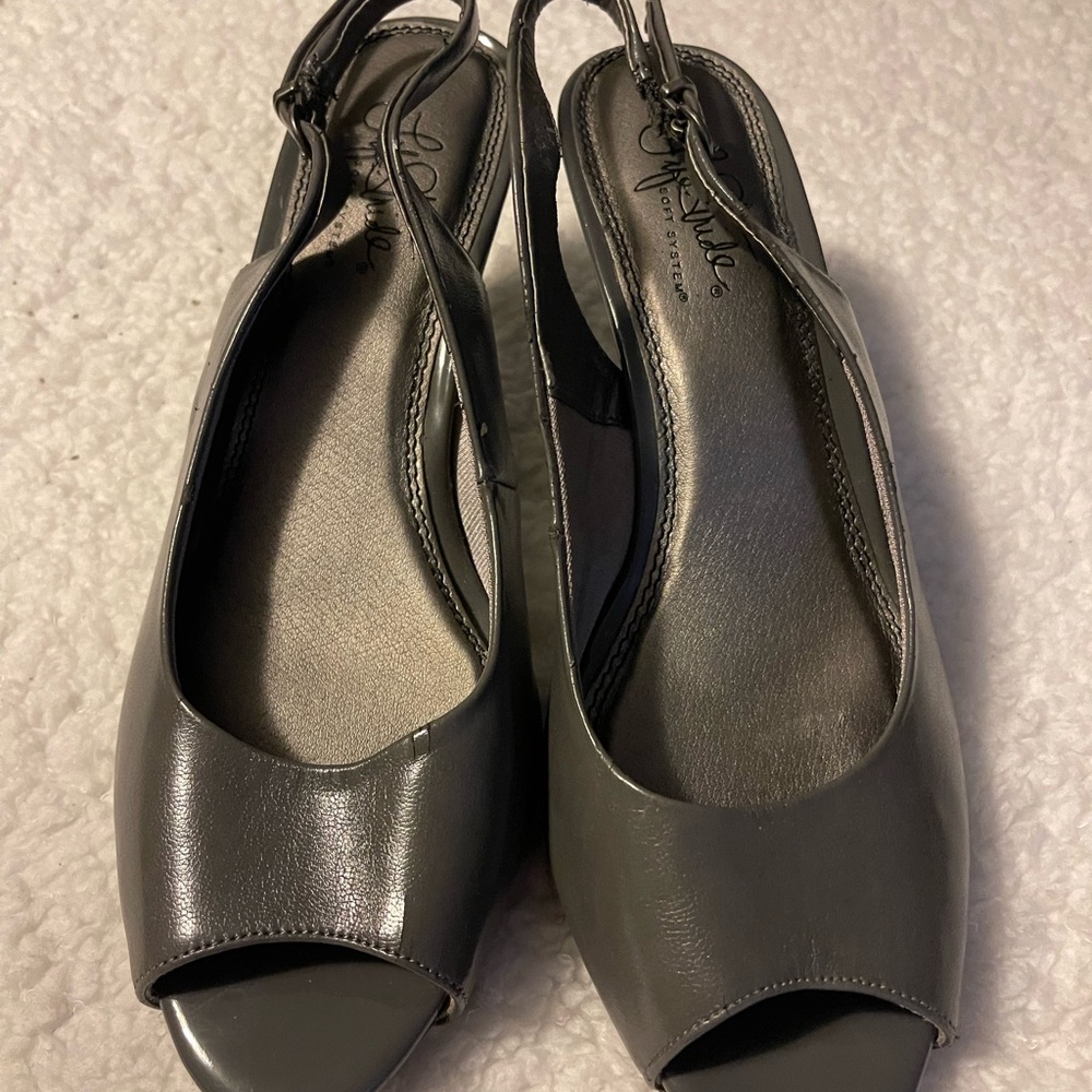 Life Stride Charcoal Slingback Heels